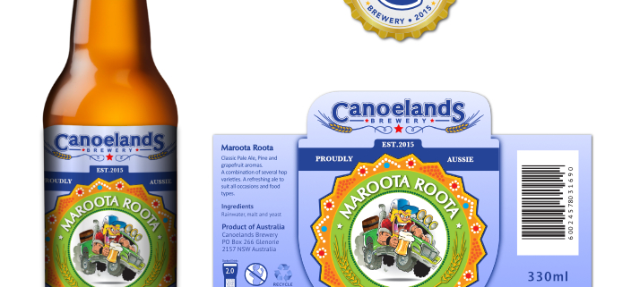 Packaging: Canoelands Brewery Label - Maroota Roota
