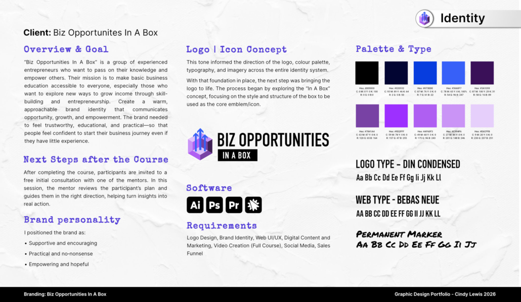 Portfolio: BizOpps-Identity